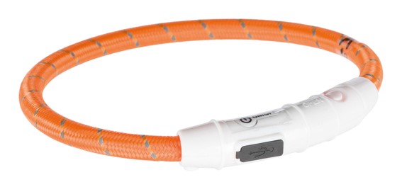 Lysande halsband Trixie Uppladdningsbart Orange XS-S 35 cm