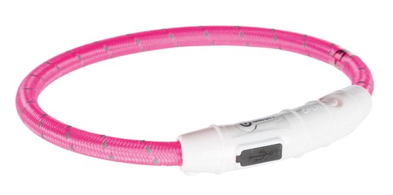 Lysande halsband Trixie Uppladdningsbart Rosa XS-S 35 cm