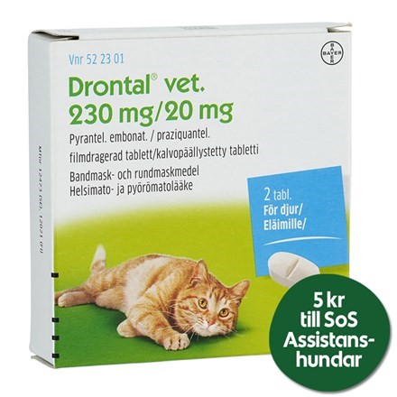 Drontal vet. filmdragerad tablett för katt 230 mg/20 2 ... |