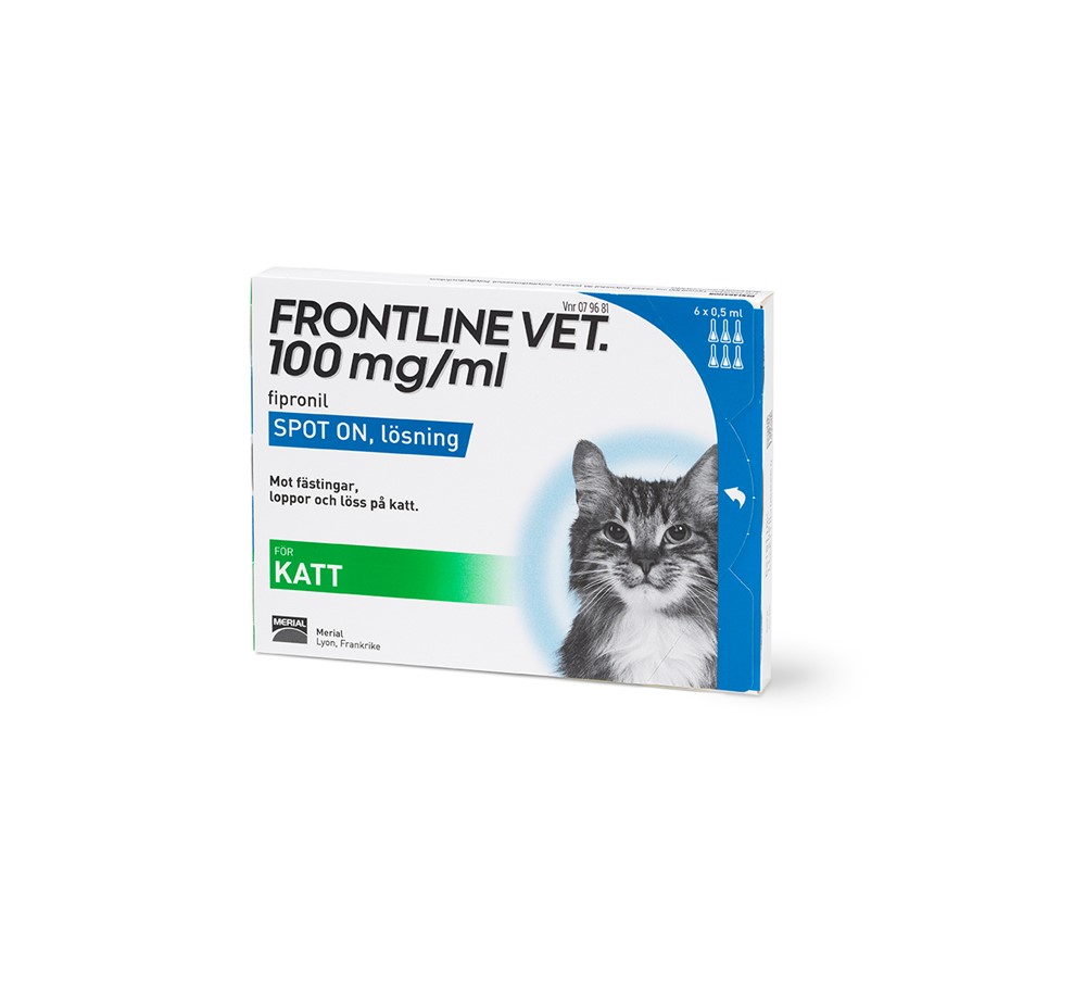 Frontline vet. Katt 100 mg/ml 6 x 0,5 ml Spoton lösning Vetapotek