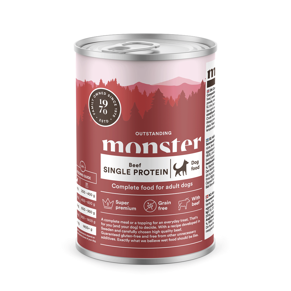 Monster Dog Adult Single Protein Beef Burk 6x400 g