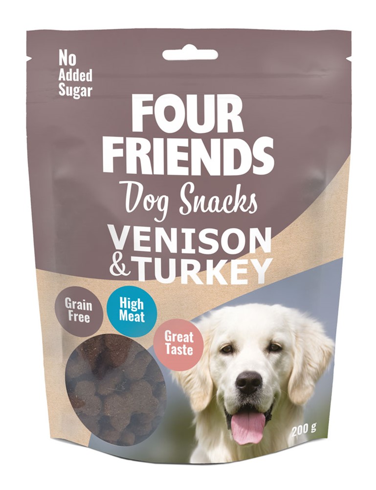 Hundgodis FourFriends Dog Snacks Venison & Turkey 200 g