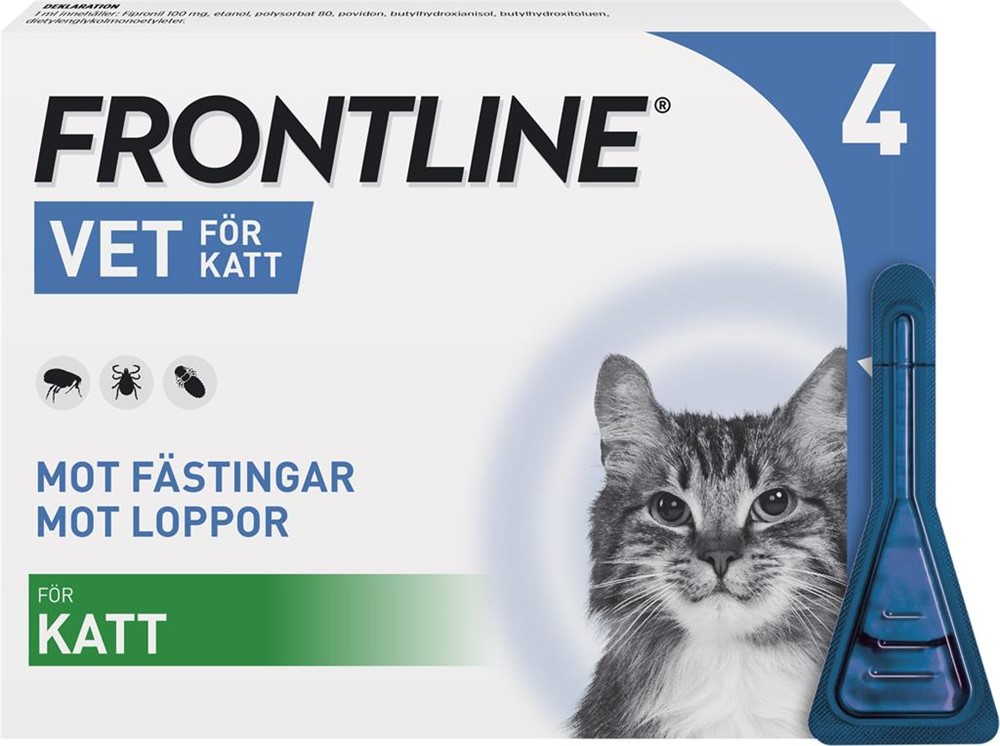 Frontline vet. Katt spoton lösning 100 mg/ml 4x0,5 ml Vetapotek