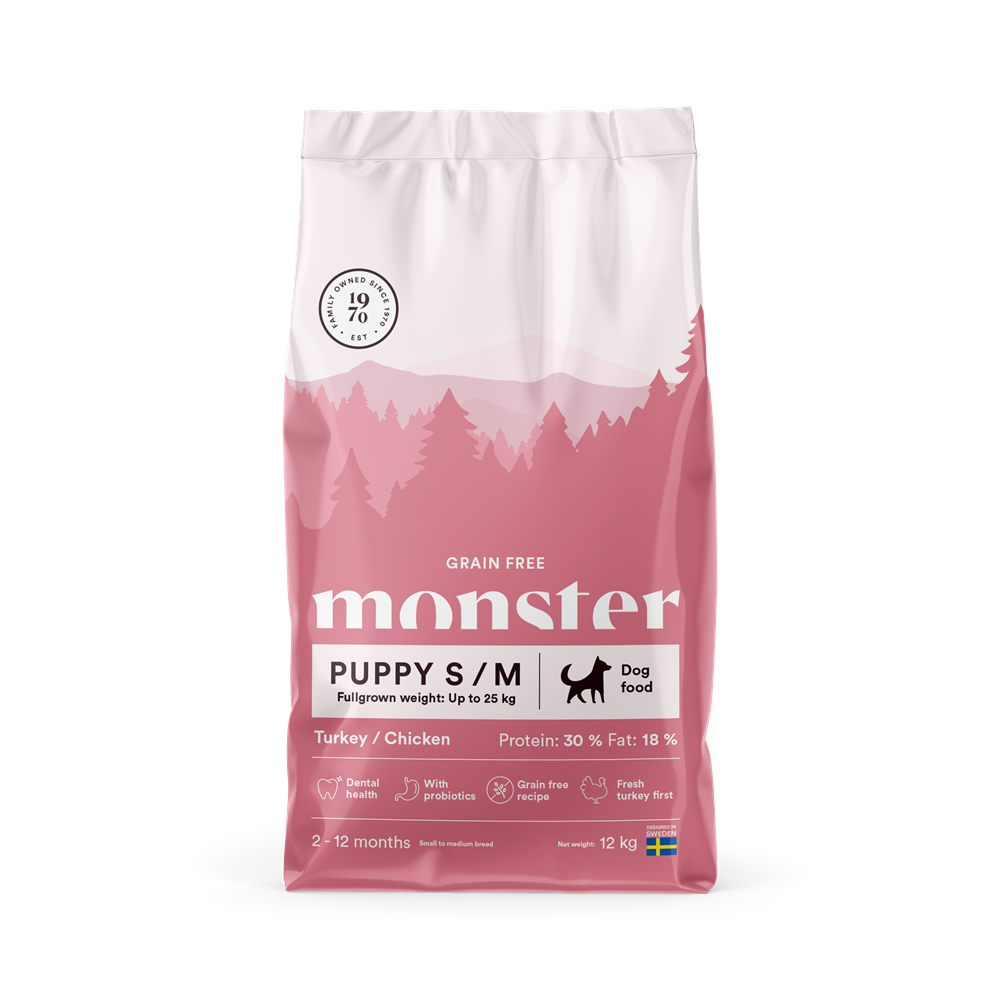 Monster Dog Grain Free Puppy S/M Turkey & Chicken 12 kg