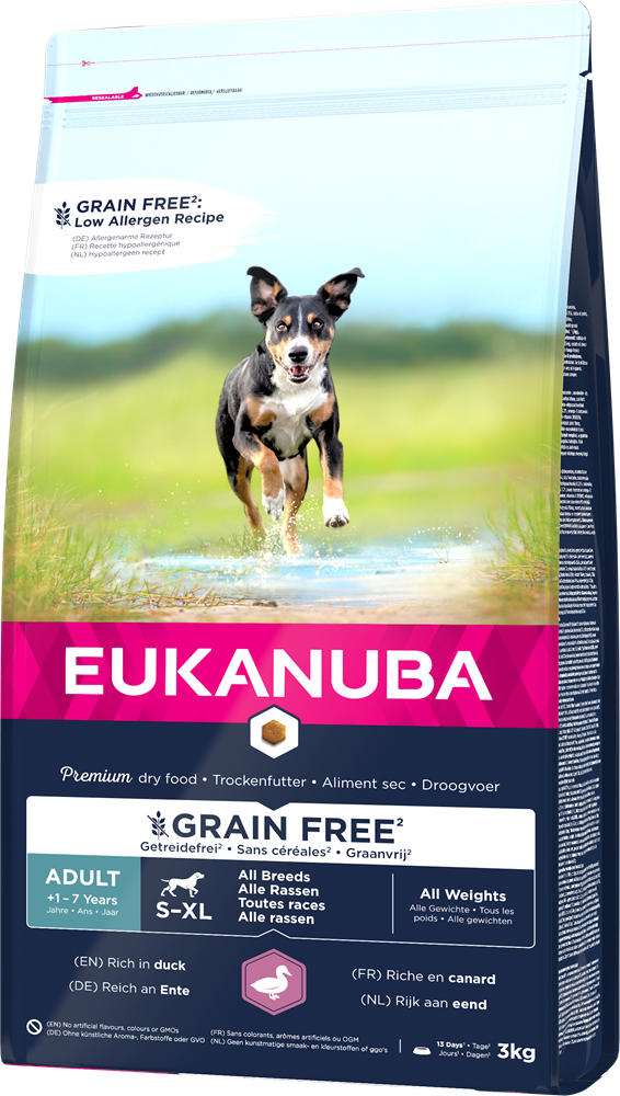 Alternativ bild 0 för Eukanuba Dog Adult Grain Free All Breeds Duck (3 kg)